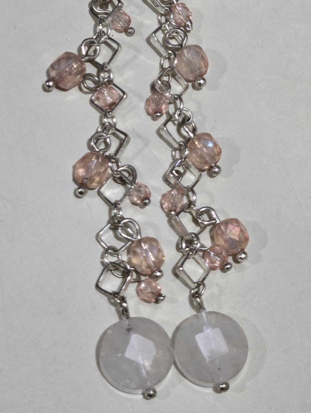 Vintage Y2K Arden B Pink Beaded Long Dangle Earrings - Picture 4 of 6